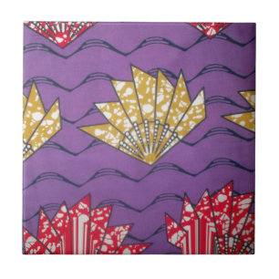 Azulejo De Cerâmica Arte abstrato africana: Ondas de Paixão Roxas