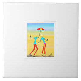 Azulejo De Cerâmica Arte abstrato Africana, Sunset Tropical Summer