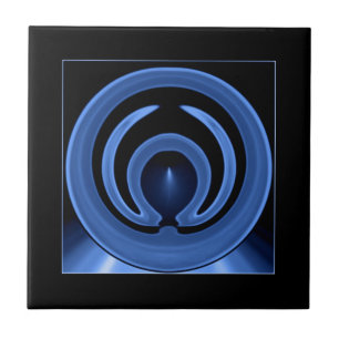 Azulejo De Cerâmica Arte Abstrato Contemporânea Real Azul