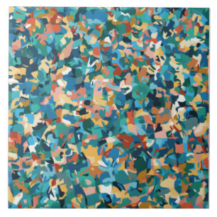Azulejo De Cerâmica Arte abstrato multicolorida em Camisa e Decoração 