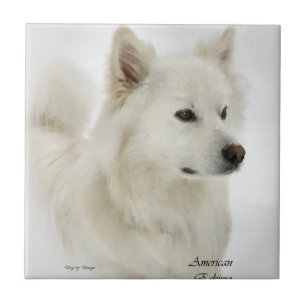 Azulejo De Cerâmica Arte americana do cão Eskimo