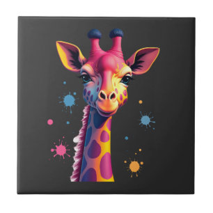 Azulejo De Cerâmica arte animal africano A girafa colorida para divert