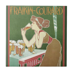 Azulejo De Cerâmica Arte Antiga Cervejaria Fraikin-Courard Cerveja Nou