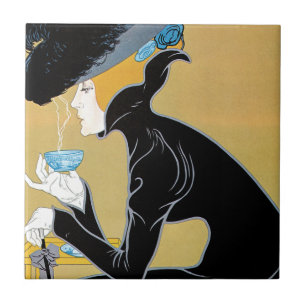 Azulejo De Cerâmica Arte Antiga Moderna, Senhora Bebendo Chá Marco Pol