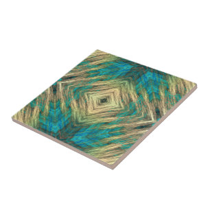 Azulejo De Cerâmica Arte Azul Azul Azul Amarelo Turquesa Azul