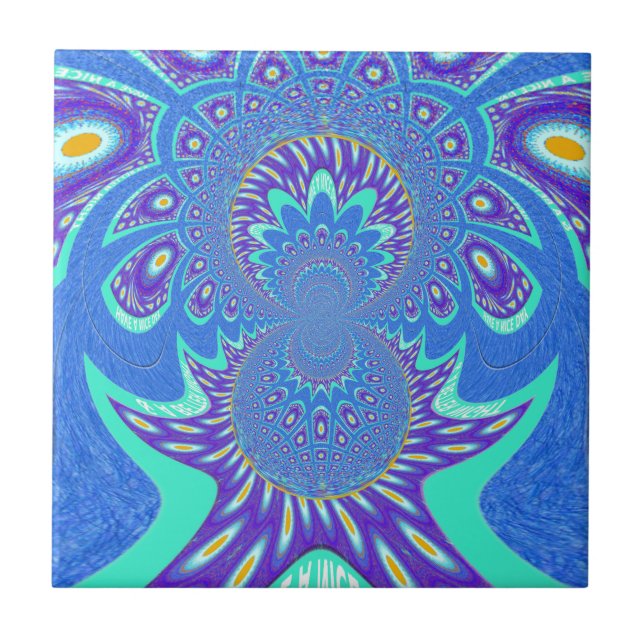 Azulejo De Cerâmica Arte azul moderna (Frente)