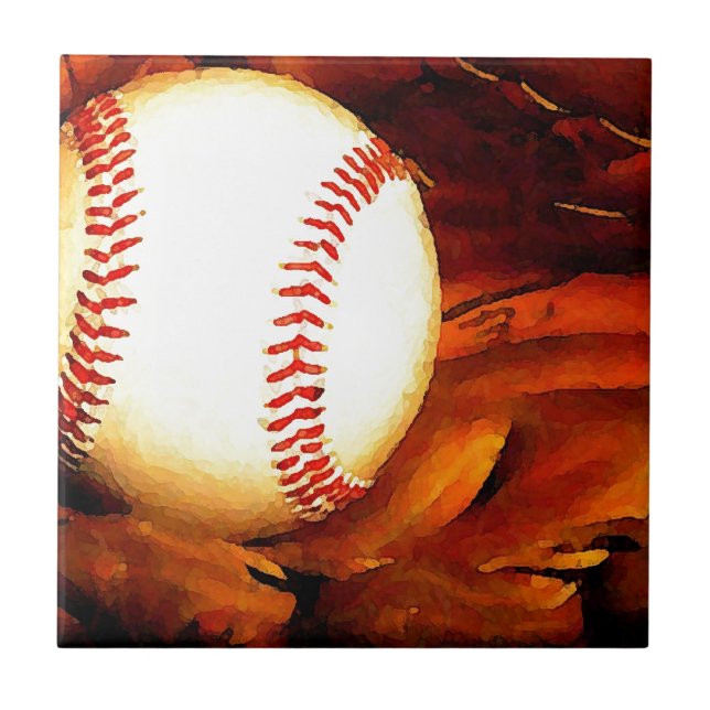 Azulejo De Cerâmica Arte Baseball (Frente)