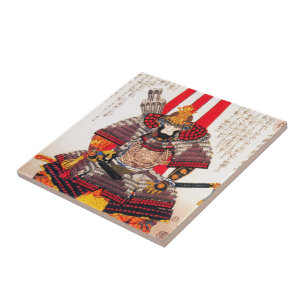 Azulejo De Cerâmica Arte clássica japonesa oriental legal do guerreir
