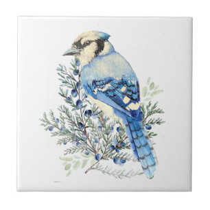 Azulejo De Cerâmica Arte Country de Azul-Marinho Papa-Terra em Mirtilo