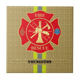 Azulejo De Cerâmica Arte Cruzada Maltesa Contra Bombeiros em Greve