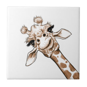 Azulejo De Cerâmica Arte curiosa do girafa