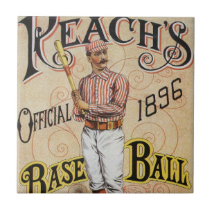 Azulejo De Cerâmica Arte da Capa do Guia de Beisebol Esportivo Vintage