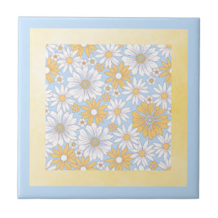 Azulejo De Cerâmica Arte da Flor Amarela do Campo