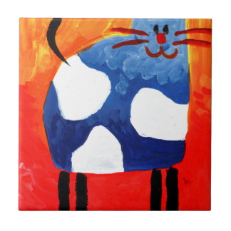 Azulejo De Cerâmica Arte da pintura do desenho do divertimento do gato