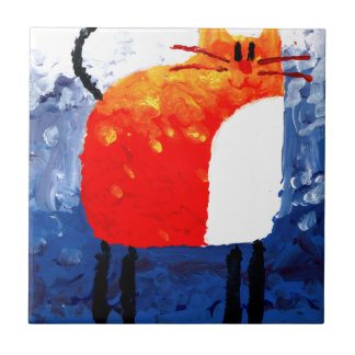 Azulejo De Cerâmica Arte da pintura do desenho do divertimento do gato