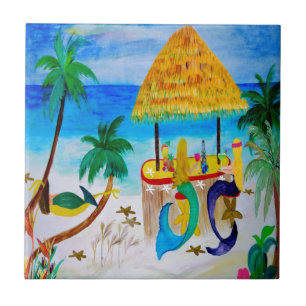Azulejo De Cerâmica Arte da Tiki Bar da Praia das Sereias