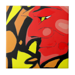 Azulejo De Cerâmica Arte de arreganho abstrata do diabo