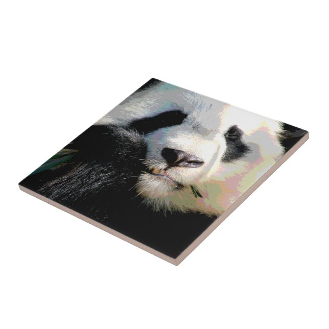 Azulejo De Cerâmica Arte de bambu comer chinês bonito Digital do urso (Lateral)