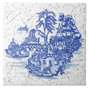 Azulejo De Cerâmica Arte de Fantasia Antiga da Ilha do Coelho Selvagem