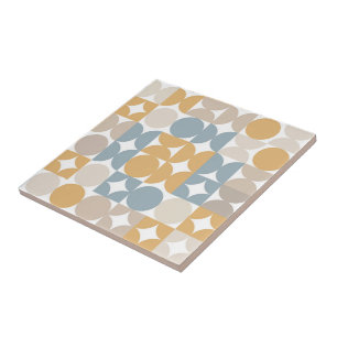 Azulejo De Cerâmica Arte de Fusão Industrial De Meia Círculos De Abstr