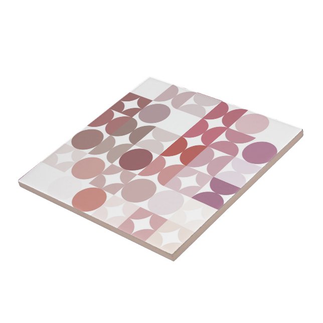 Azulejo De Cerâmica Arte de Fusão Industrial De Meia Círculos De Abstr (Lateral)