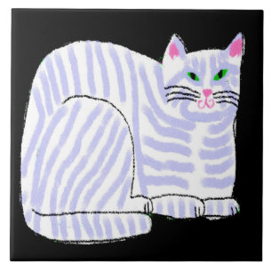Azulejo De Cerâmica Arte de Gato Digital Abstrato