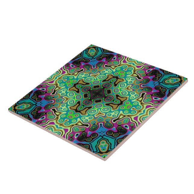 Azulejo De Cerâmica Arte de kaleida fractal religiosa  (Lateral)