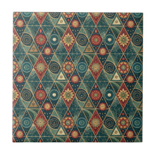 Azulejo De Cerâmica Arte de Padrão de Design de Triângulo Mandala Boho