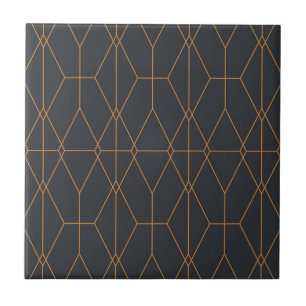 Azulejo De Cerâmica Arte de padrão de linha elegante, chic, simples e