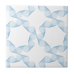 Azulejo De Cerâmica Arte de padrão geométrico azul, fofo, simples e el