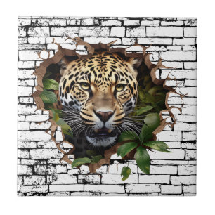 Azulejo De Cerâmica Arte de parede 3D Leopardo – Safari Realista