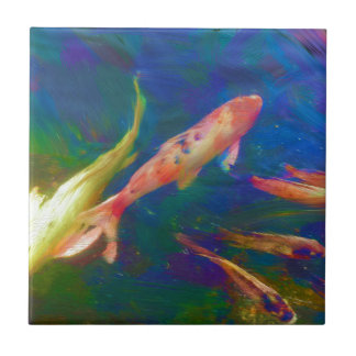 Azulejo De Cerâmica Arte de Peixes Tropicais Submarinos