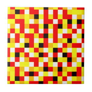 Azulejo De Cerâmica Arte de Pixel Verificada Aleatoriamente - Vermelho