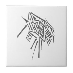 Azulejo De Cerâmica Arte de Tatuagem Tribal Abstrata Preto e Branco de