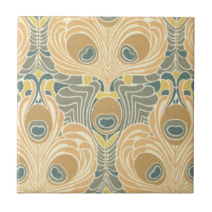 Azulejo De Cerâmica arte deco art nouveau pavão