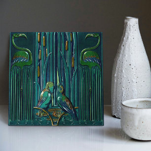 Azulejo De Cerâmica Arte Deco Decoração de Parede Flamingo Arte Nova