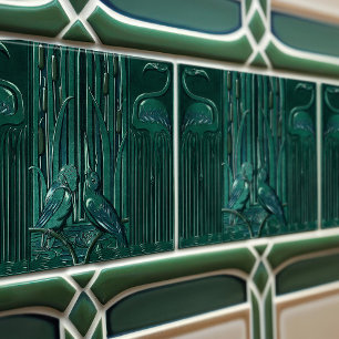 Azulejo De Cerâmica Arte Deco Decoração de Parede Flamingo Arte Nova