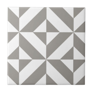 Azulejo De Cerâmica Arte Deco Geométrico Cinza Prata