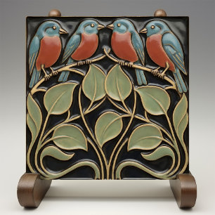Azulejo De Cerâmica Arte Deco Novo Decoração de Parede com Pássaro em