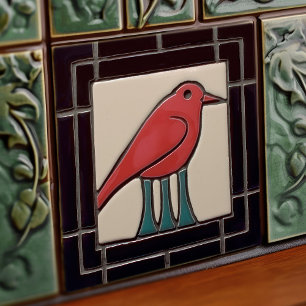 Azulejo De Cerâmica Arte Deco Novo Decoração de Parede de Pássaro de T