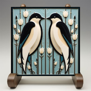 Azulejo De Cerâmica Arte Deco Novo Decoração de Parede Mackintosh Blac