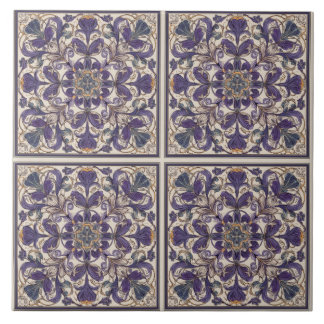 Azulejo De Cerâmica Arte Deco Radial Roxo