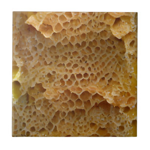 Azulejo De Cerâmica Arte digital abstrato de ouro Honeycomb