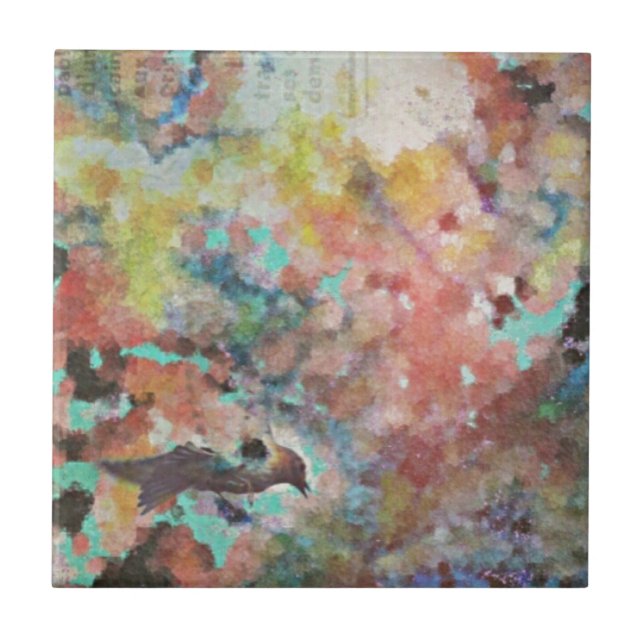 Azulejo De Cerâmica Arte Digital Bluebird (Frente)