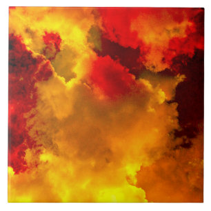 Azulejo De Cerâmica Arte digital do abstrato amarelo alaranjado