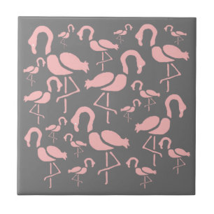 Azulejo De Cerâmica Arte divertida de pássaro Flamingo Rosa