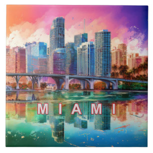Azulejo De Cerâmica Arte do Horizonte de Miami