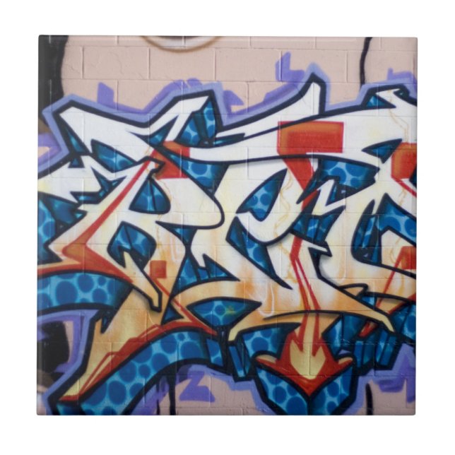 Azulejo De Cerâmica Arte dos grafites da rua (Frente)