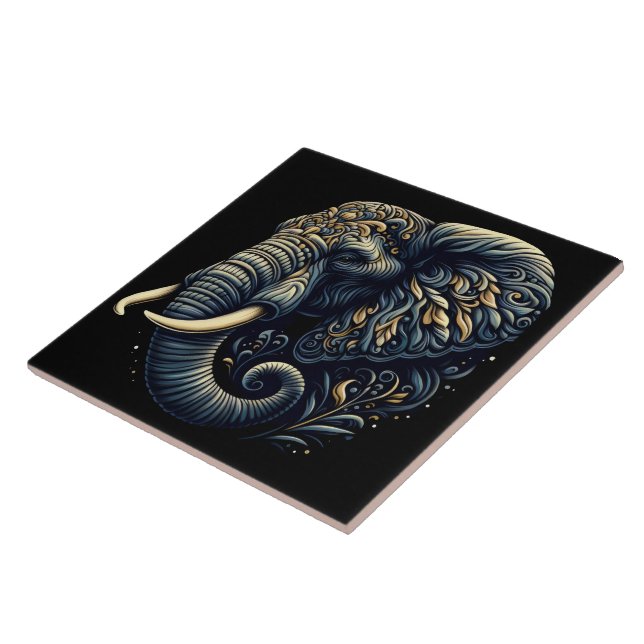 Azulejo De Cerâmica Arte elefante inspirada (Lateral)