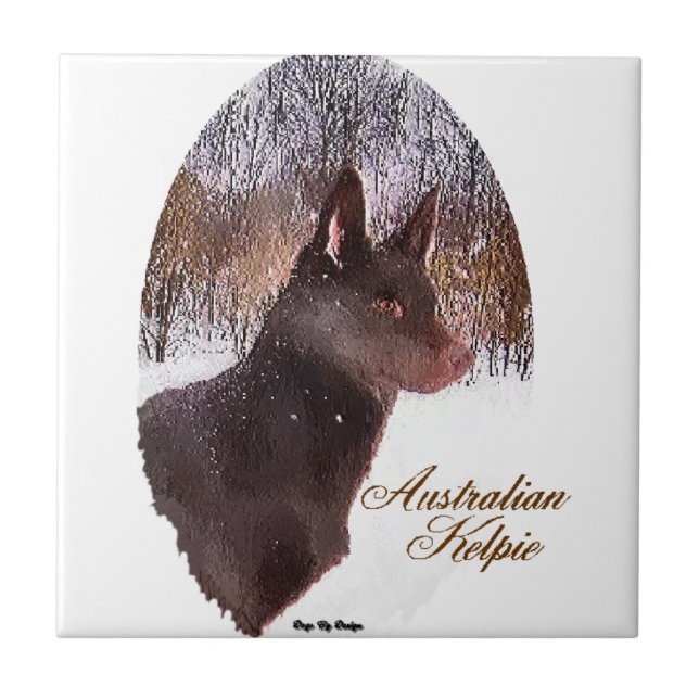 Azulejo De Cerâmica Arte em Kelpe Australiana (Frente)